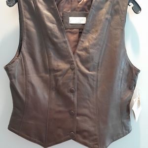 Leather Vest - Brown - New With Tags On